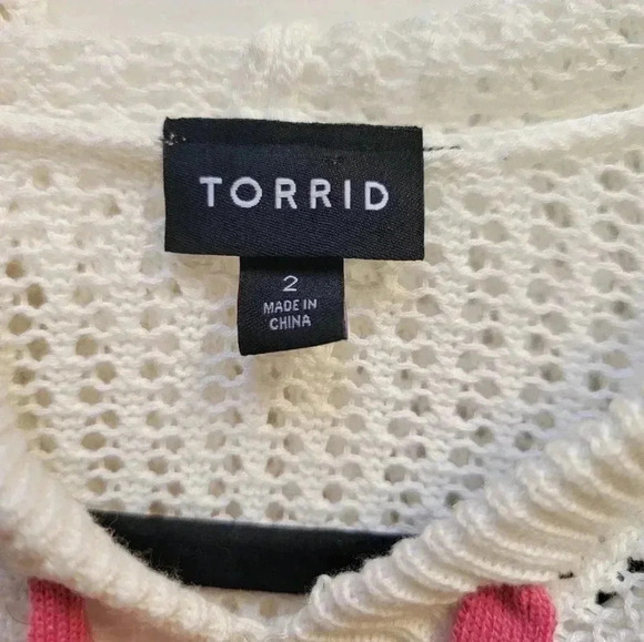 Torrid Pointelle Boxy Knit See Through Hoodie Plus Size 2x - Picture 3 of 3